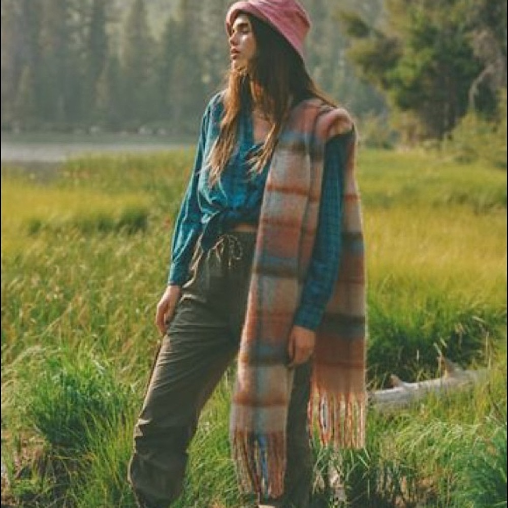 Urban Outfitters Brushed Plaid Scarf